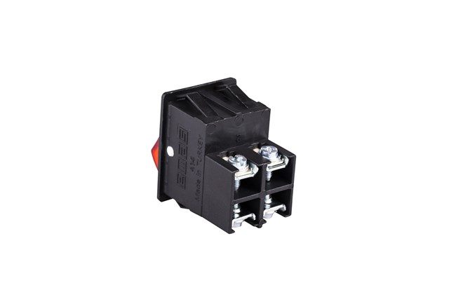 30*22mm Black Body 2NO with Illumination with Protected Screw (0-I) Marked Red A14 Series Rocker Switch